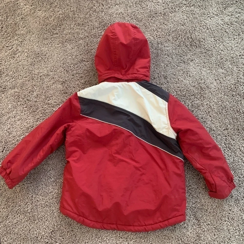The Children Place Thermolite Ski Winter Jacket Coat Red White Black Colorblock